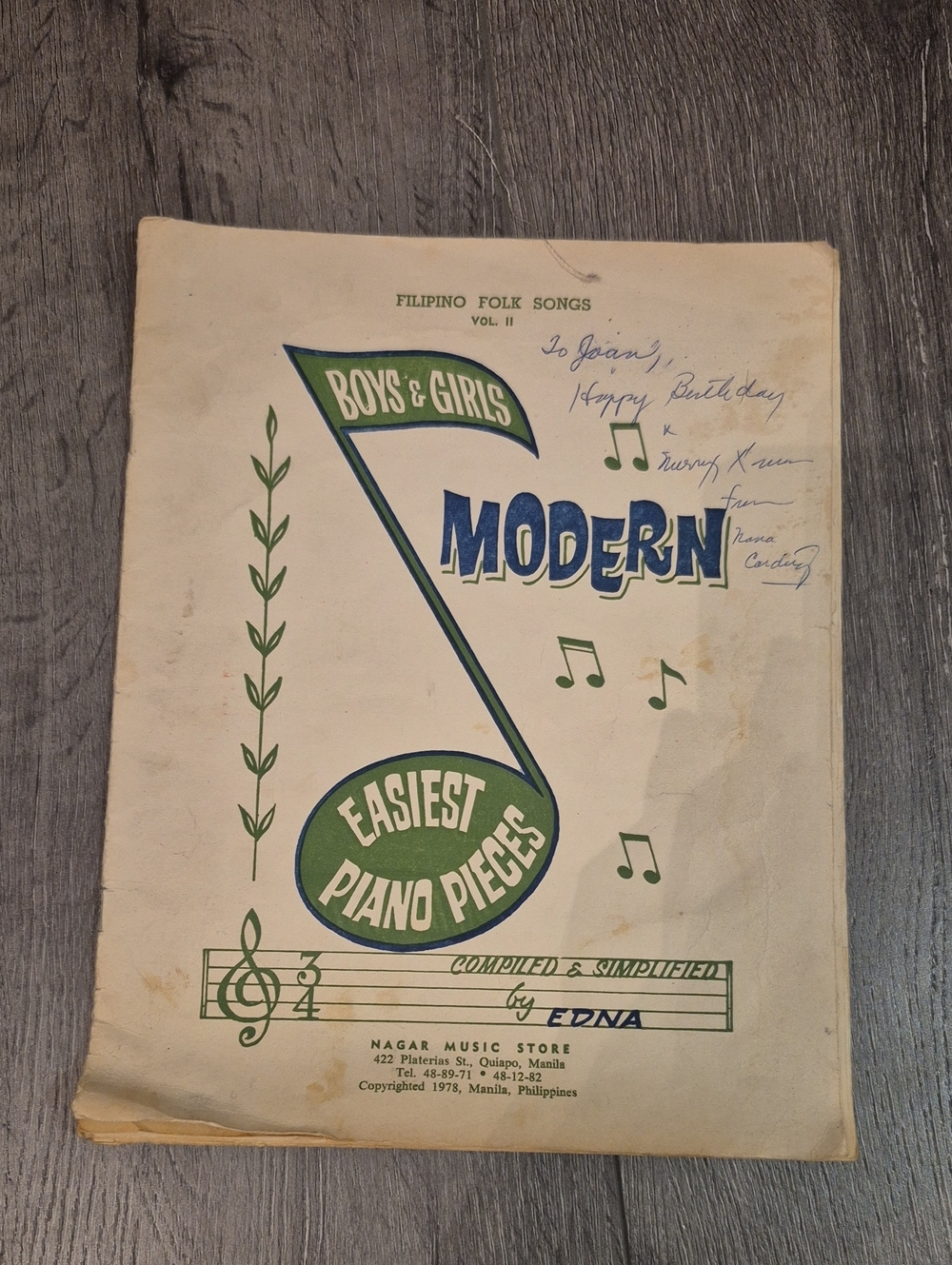 Vintage 'Modern Easiest Piano Pieces' Sheet Music - Vintage Piano Book 1978 Vol2